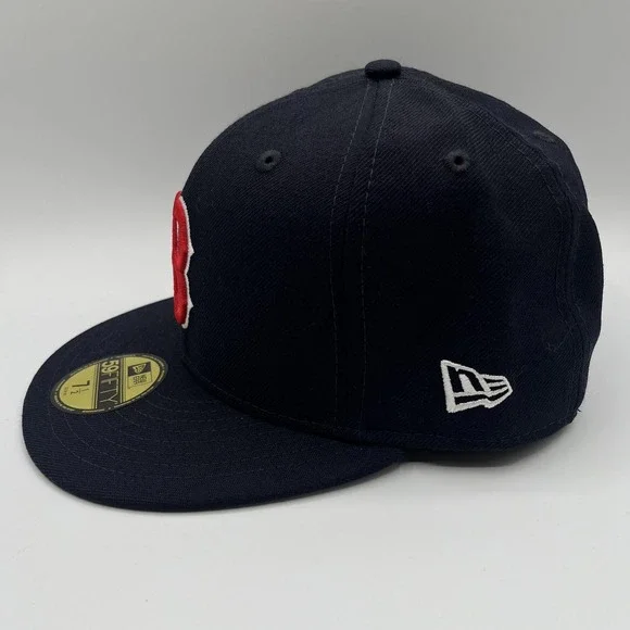 Boston Red Sox New Era Hat Cap Fitted Mens 7 1/2 Blue MLB Baseball 59FIFTY NEW - Picture 3 of 7